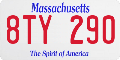 MA license plate 8TY290