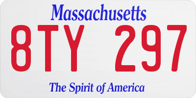 MA license plate 8TY297