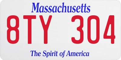 MA license plate 8TY304