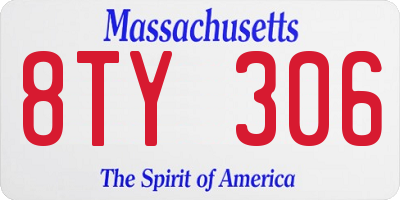 MA license plate 8TY306