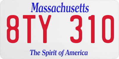 MA license plate 8TY310
