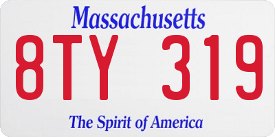 MA license plate 8TY319