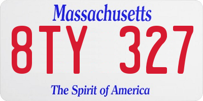 MA license plate 8TY327