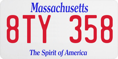 MA license plate 8TY358