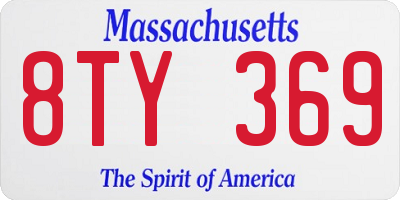 MA license plate 8TY369