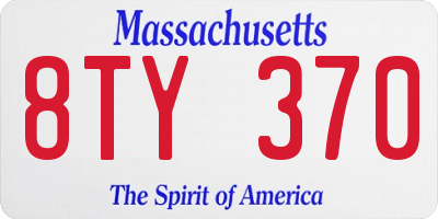 MA license plate 8TY370