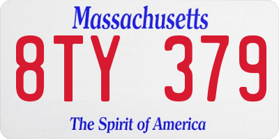 MA license plate 8TY379
