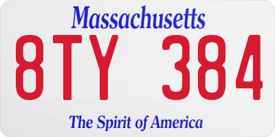 MA license plate 8TY384