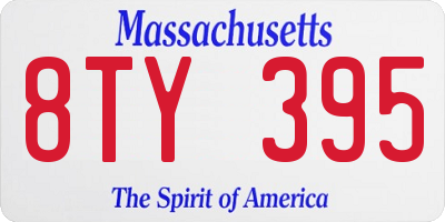 MA license plate 8TY395