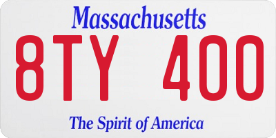 MA license plate 8TY400