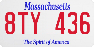 MA license plate 8TY436