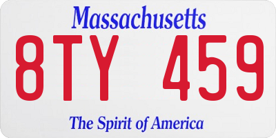 MA license plate 8TY459