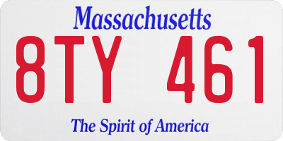 MA license plate 8TY461