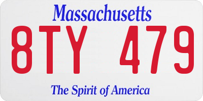 MA license plate 8TY479