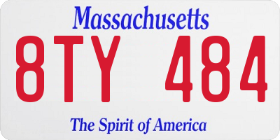 MA license plate 8TY484