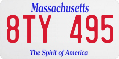 MA license plate 8TY495
