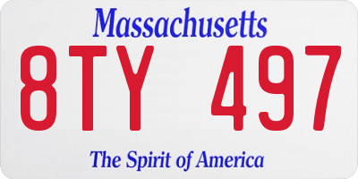 MA license plate 8TY497