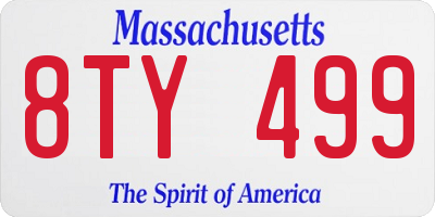 MA license plate 8TY499