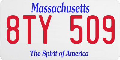 MA license plate 8TY509