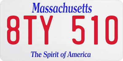 MA license plate 8TY510