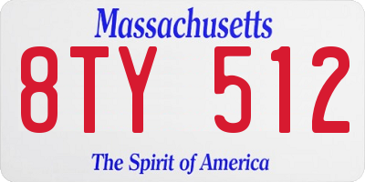 MA license plate 8TY512