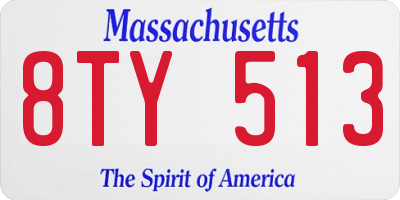 MA license plate 8TY513