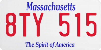 MA license plate 8TY515