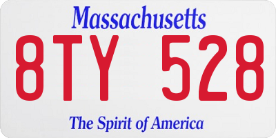 MA license plate 8TY528