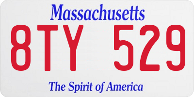MA license plate 8TY529