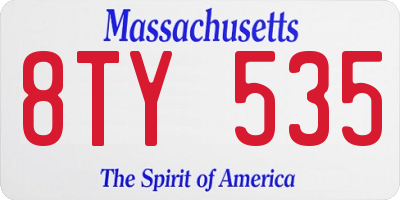 MA license plate 8TY535