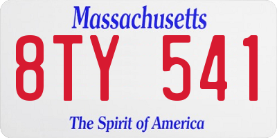 MA license plate 8TY541