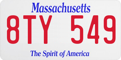 MA license plate 8TY549