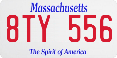MA license plate 8TY556
