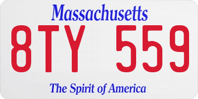 MA license plate 8TY559