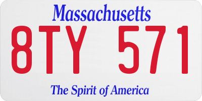 MA license plate 8TY571