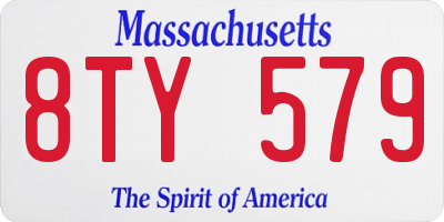 MA license plate 8TY579