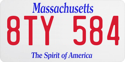 MA license plate 8TY584