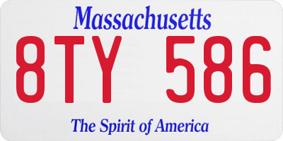 MA license plate 8TY586