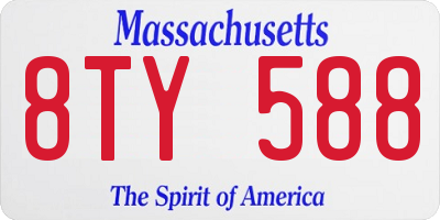 MA license plate 8TY588