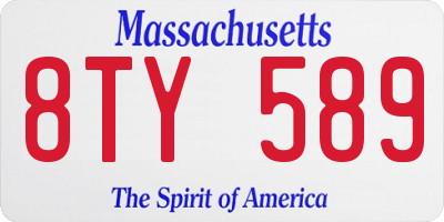 MA license plate 8TY589