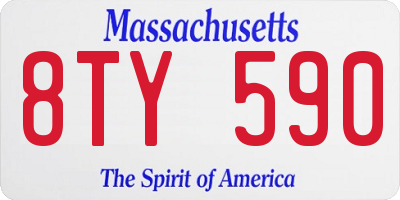 MA license plate 8TY590