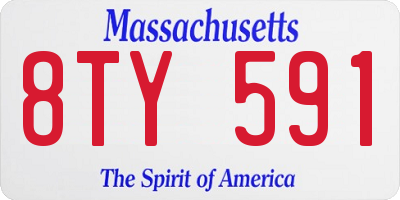 MA license plate 8TY591