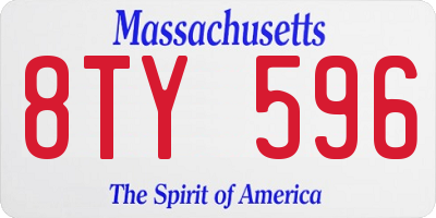 MA license plate 8TY596