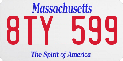 MA license plate 8TY599