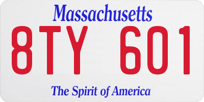 MA license plate 8TY601