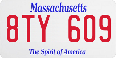 MA license plate 8TY609