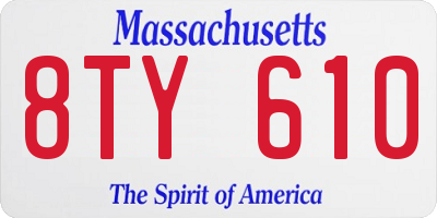 MA license plate 8TY610