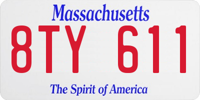 MA license plate 8TY611