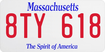 MA license plate 8TY618