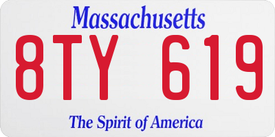 MA license plate 8TY619